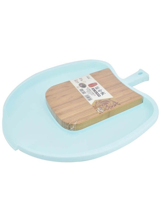 SaSaSa Wooden with Plastic Chopping Board for Kitchen | Durable Cutting Board with Segment for Chop and Drop | Multi-Purpose Vegetable, Meat & Fruit Prep Board, Light Sky Blue (619) - Image 3